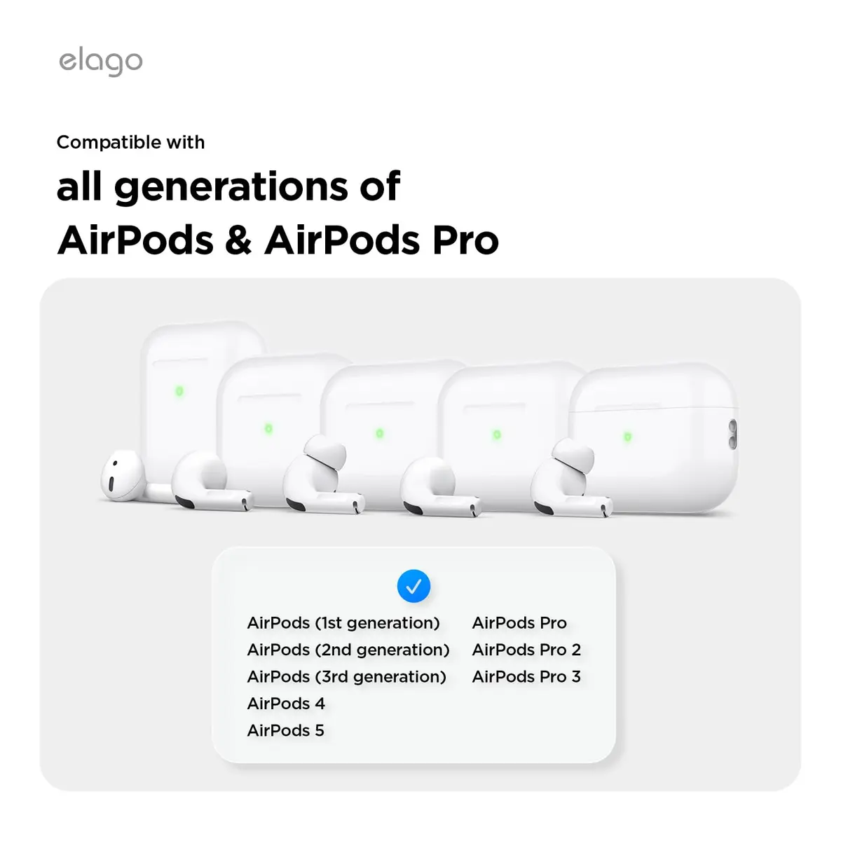 elago Ear Hooks for AirPods Pro 3 & Pro 2 & Pro, AirPods 5 & 4 & 3 & 2 & 1 | Anti-Slip, Ergonomic Fit (White) - view 3