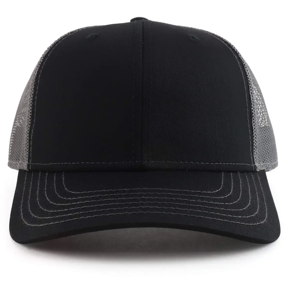 Armycrew Oversize XXL Low Profile Two Tone Mesh Back Trucker Baseball Cap - Black Charcoal | Adjustable Snapback - view 2