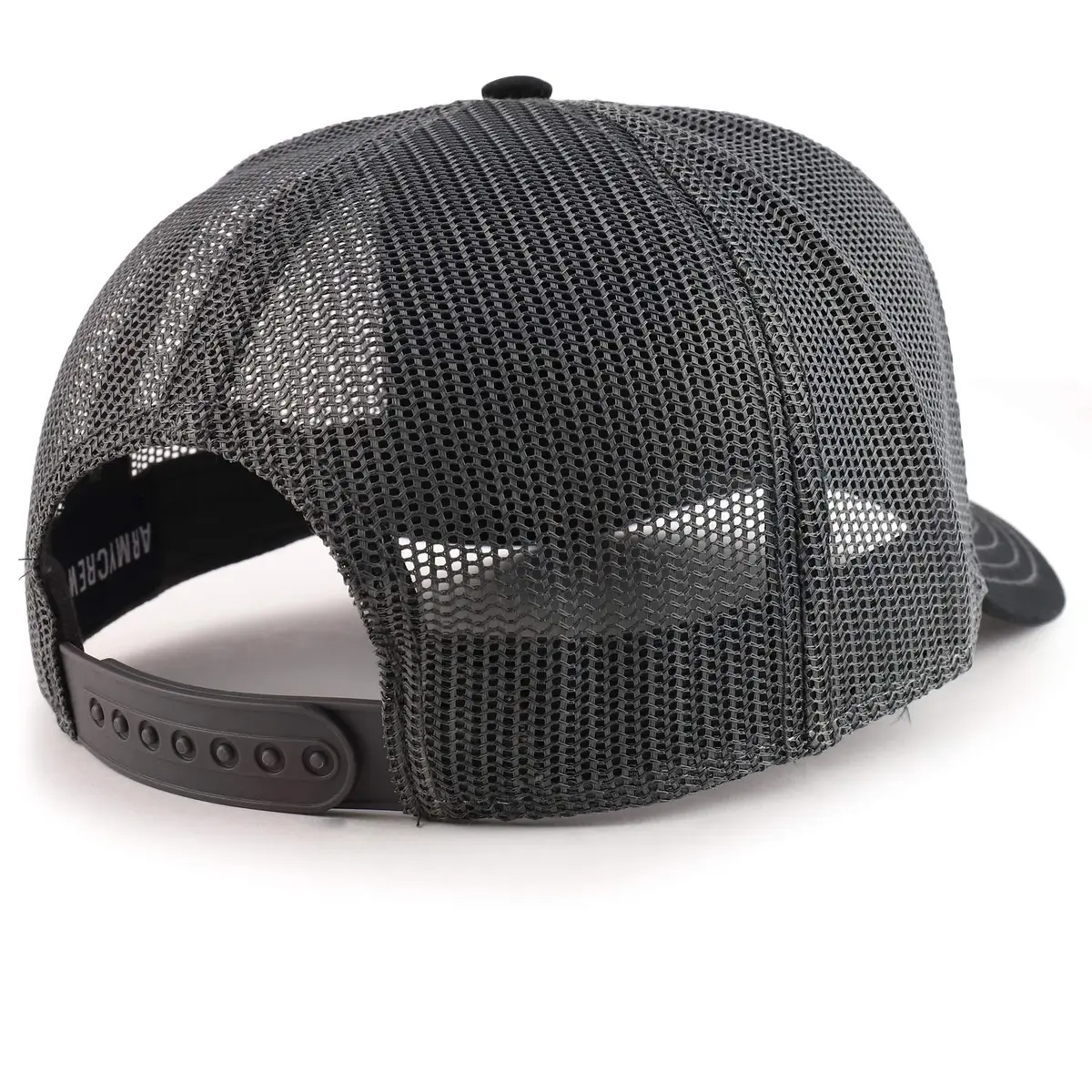Armycrew Oversize XXL Low Profile Two Tone Mesh Back Trucker Baseball Cap - Black Charcoal | Adjustable Snapback - view 3