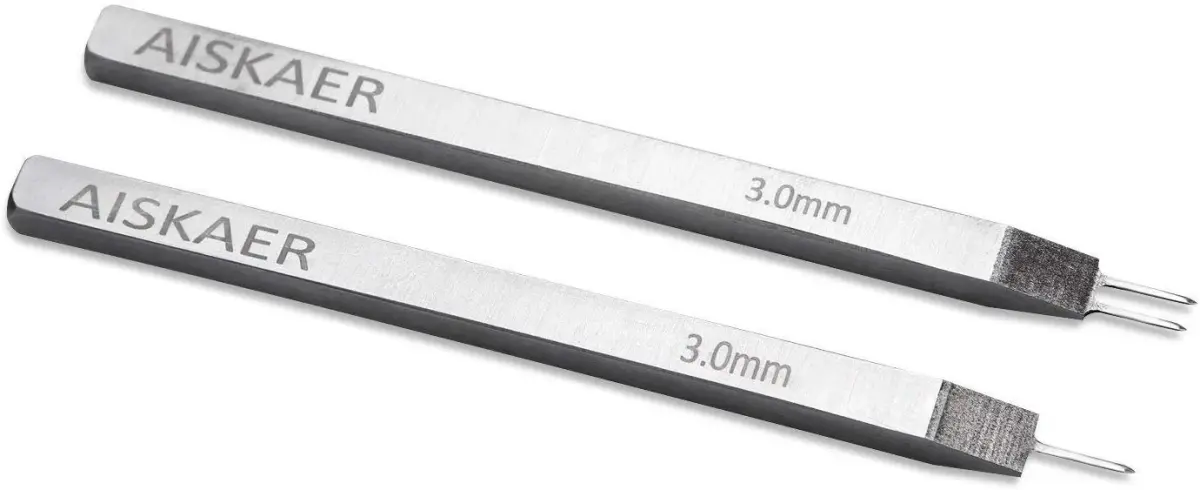 Aiskaer Leather Stitching Punch Set 3mm White Steel | 4-Piece Diamond Chisel Tool Set for Leather Craft DIY - view 5