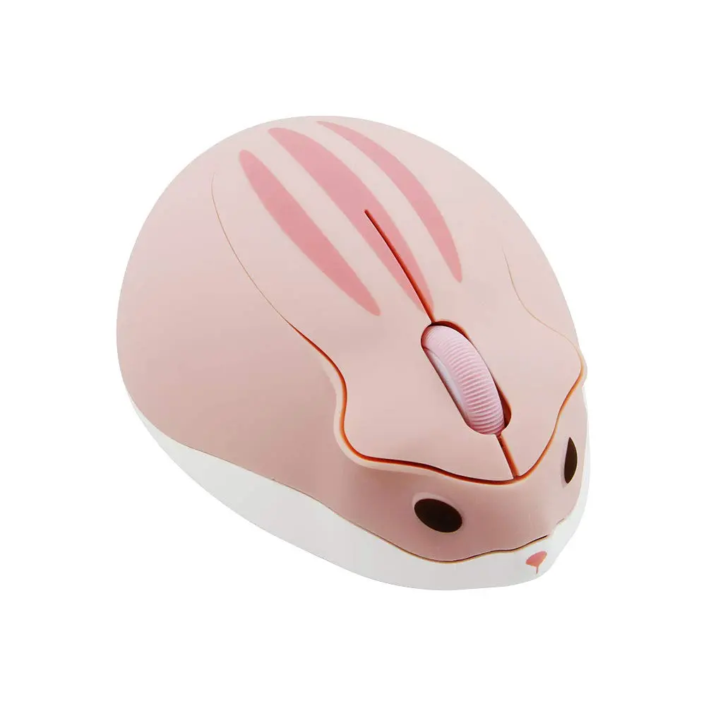 SHARE SUNSHINE Cute Hamster Wireless Mouse Pink | 1200 DPI Optical Sensor, 2.4GHz Wireless, Ergonomic Design - main product image