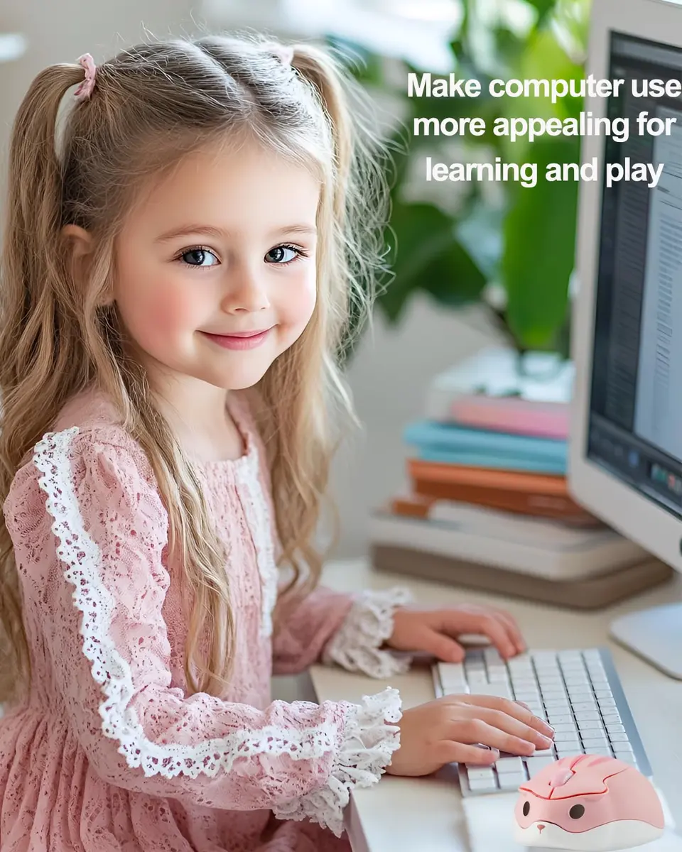 SHARE SUNSHINE Cute Hamster Wireless Mouse Pink | 1200 DPI Optical Sensor, 2.4GHz Wireless, Ergonomic Design - view 9