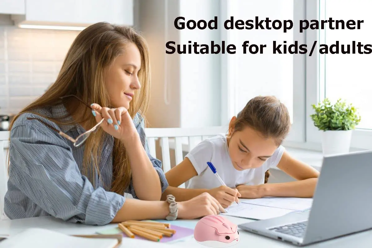 SHARE SUNSHINE Cute Hamster Wireless Mouse Pink | 1200 DPI Optical Sensor, 2.4GHz Wireless, Ergonomic Design - view 4