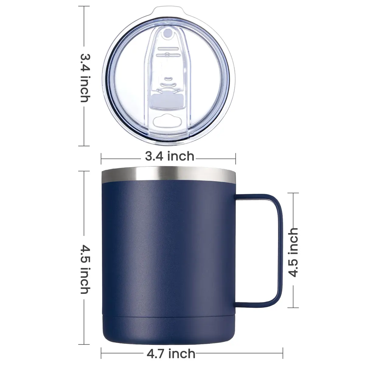 MEWAY 12oz Coffee Mug With Handle | Double Wall Vacuum Insulated Travel Tumbler for Hot & Cold Drinks - view 4
