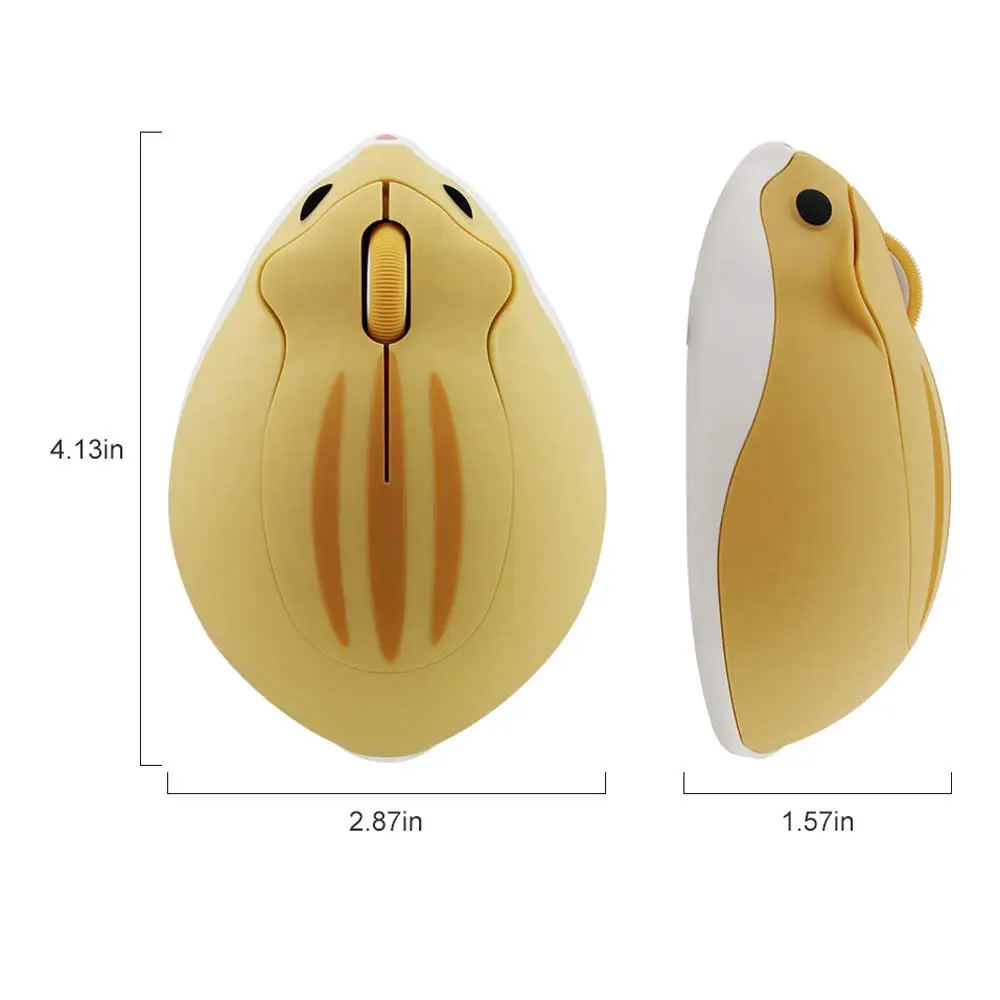 SHARE SUNSHINE 2.4GHz Wireless Hamster Mouse 1200DPI | Cute, No Noise, Portable, for PC & Mac (Yellow) - view 8