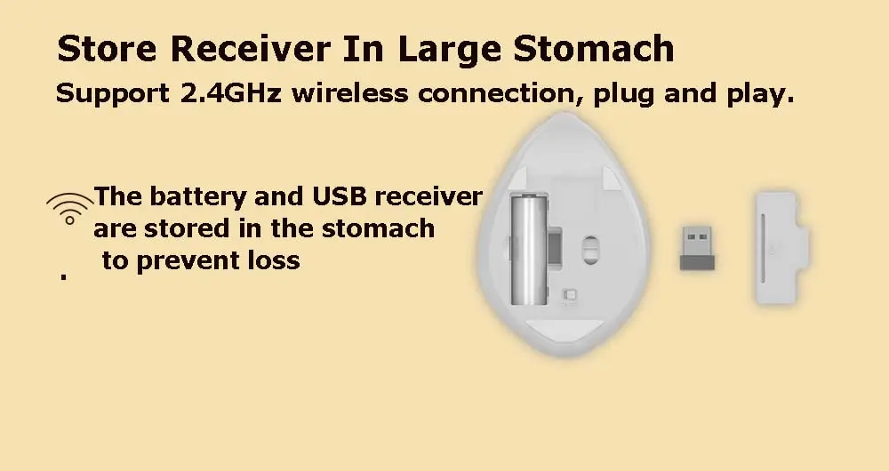 SHARE SUNSHINE 2.4GHz Wireless Hamster Mouse 1200DPI | Cute, No Noise, Portable, for PC & Mac (Yellow) - view 9