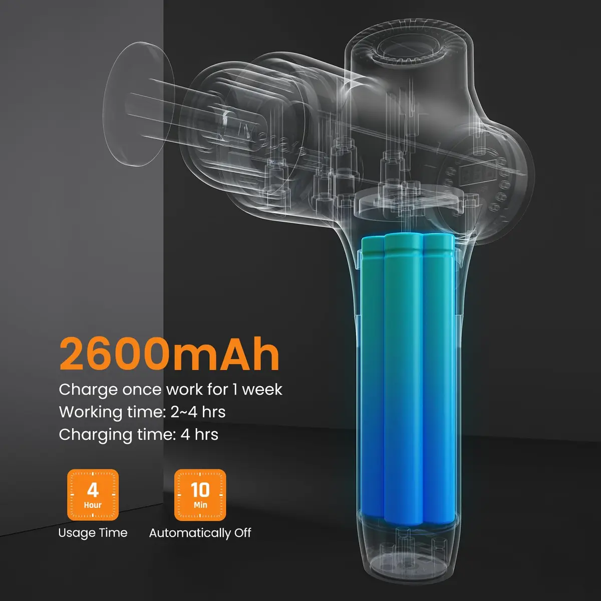 Mebak 3 Deep Tissue Massage Gun 12mm Amplitude | Professional Percussion Massager for Athletes & Pain Relief - view 5