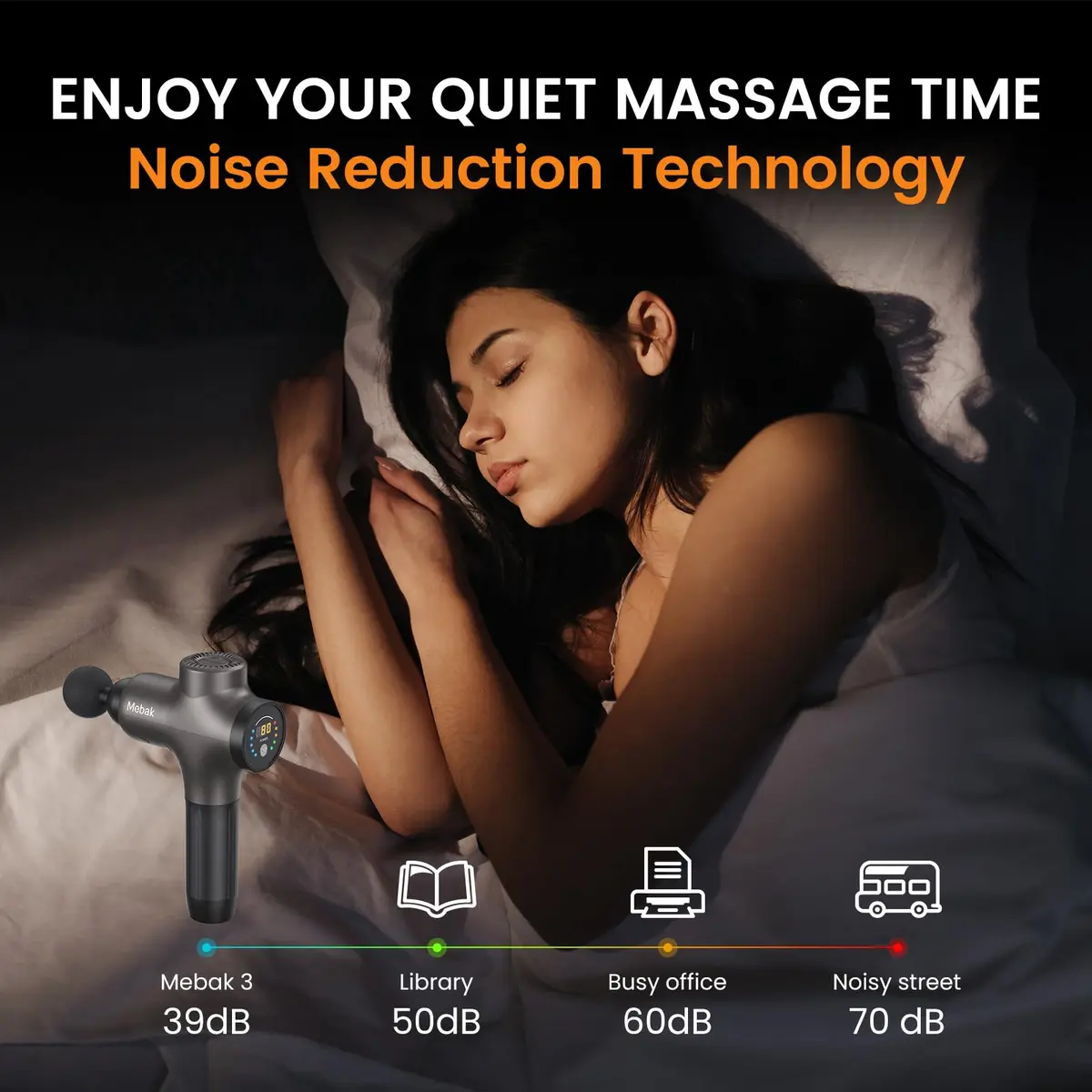 Mebak 3 Deep Tissue Massage Gun 12mm Amplitude | Professional Percussion Massager for Athletes & Pain Relief - view 7