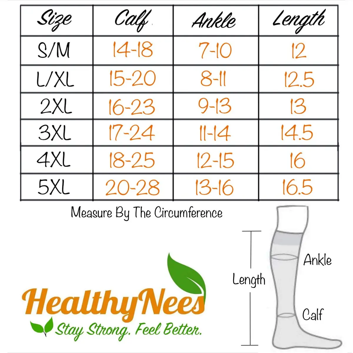 HealthyNees Shin 20-30 mmHg Compression Extra Wide Big Calf Leg Plus Size Sleeve (Black, 3X-Large) | Medical Support for Swelling & Fatigue - view 2