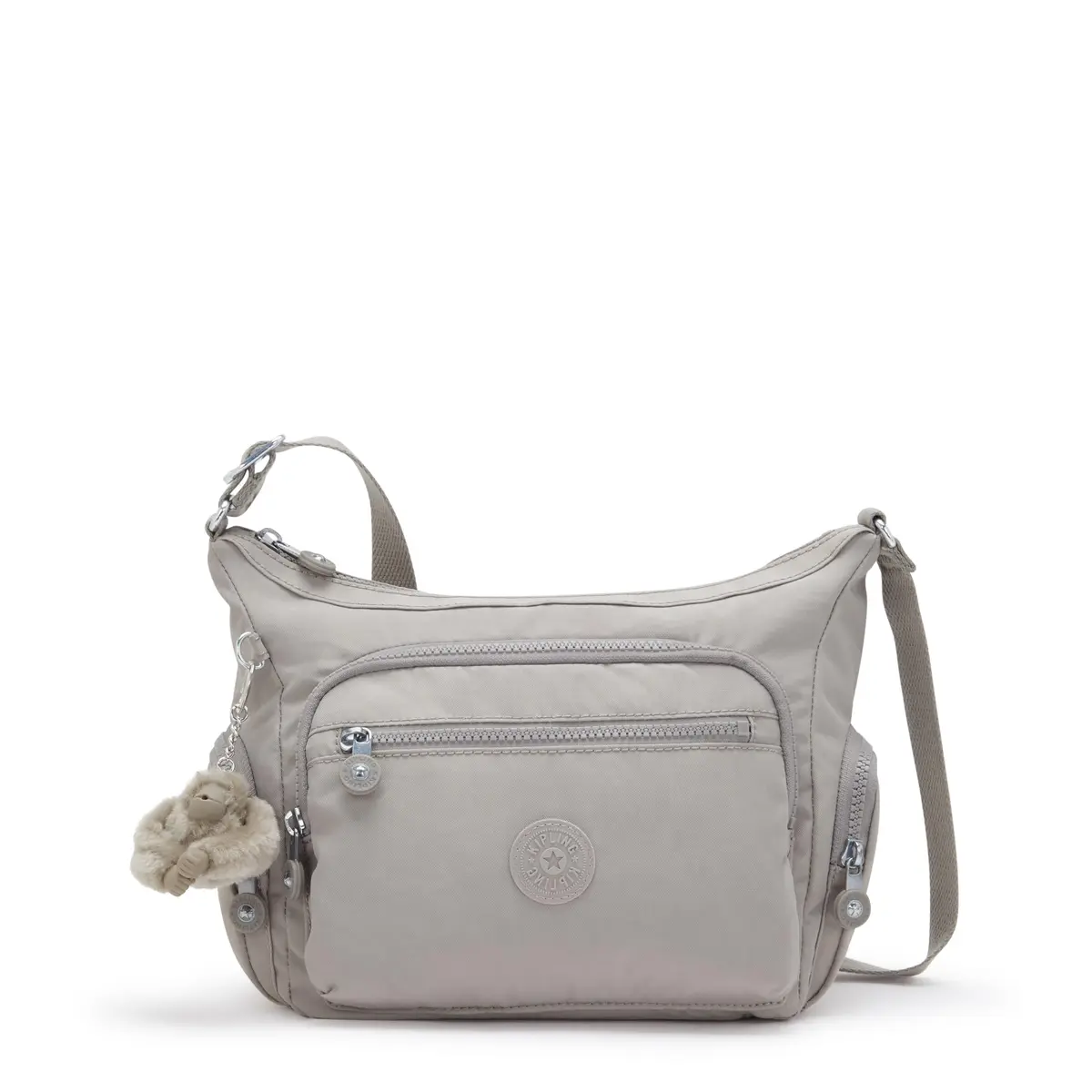 Kipling Gabbie Small Crossbody Bag Grey Gris | Lightweight Everyday Purse with 7 Pockets - main product image