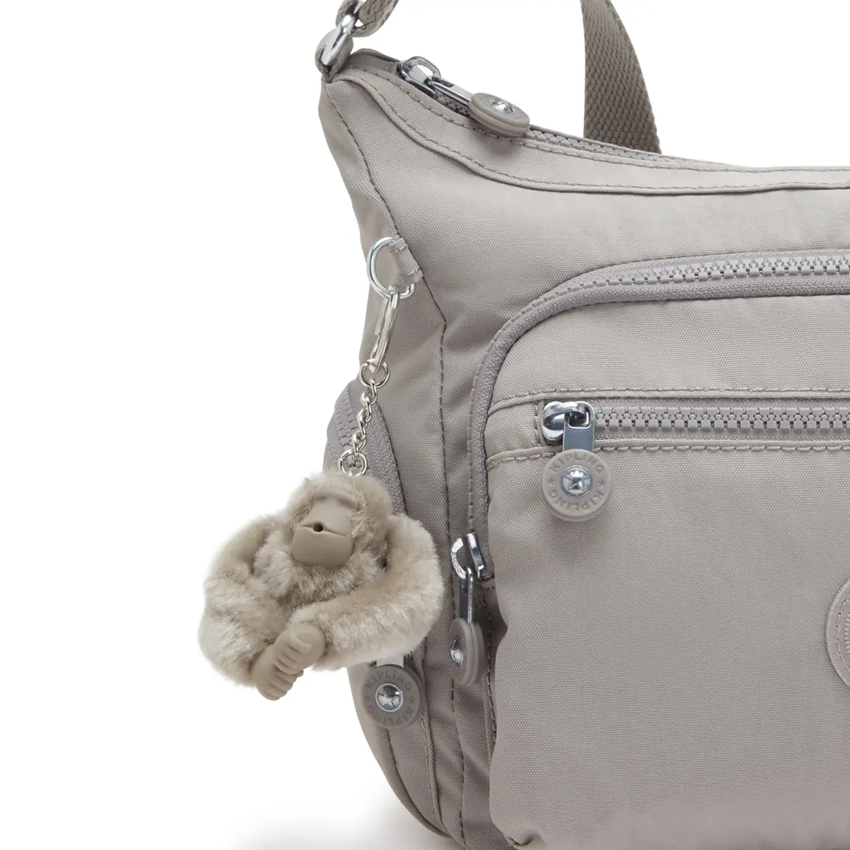 Kipling Gabbie Small Crossbody Bag Grey Gris | Lightweight Everyday Purse with 7 Pockets - view 3