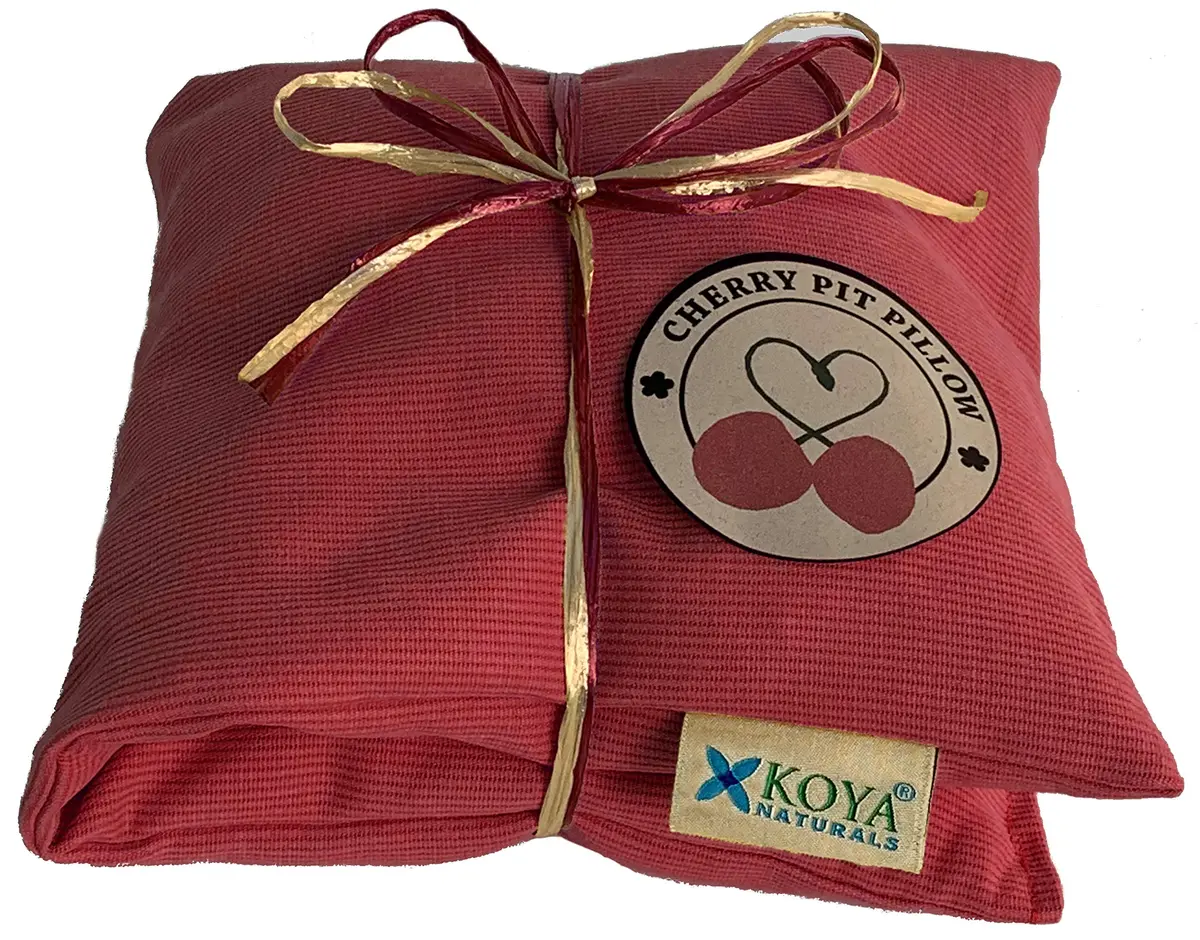 KOYA Naturals Heating Pad Microwavable - Cherry Pit/Stone/Seed Pillow Heat Pack for Neck, Muscles, Joints, Stomach Pain, Menstrual Cramps - Warm Compress Neck Wrap - Moist Heat Therapy (Henna Red) - view 2