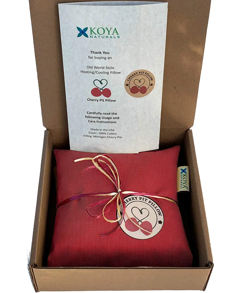 KOYA Naturals Heating Pad Microwavable - Cherry Pit/Stone/Seed Pillow Heat Pack for Neck, Muscles, Joints, Stomach Pain, Menstrual Cramps - Warm Compress Neck Wrap - Moist Heat Therapy (Henna Red) - view 3