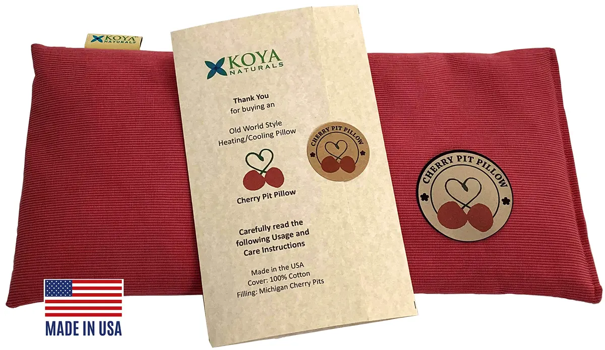KOYA Naturals Heating Pad Microwavable - Cherry Pit/Stone/Seed Pillow Heat Pack for Neck, Muscles, Joints, Stomach Pain, Menstrual Cramps - Warm Compress Neck Wrap - Moist Heat Therapy (Henna Red) - view 4