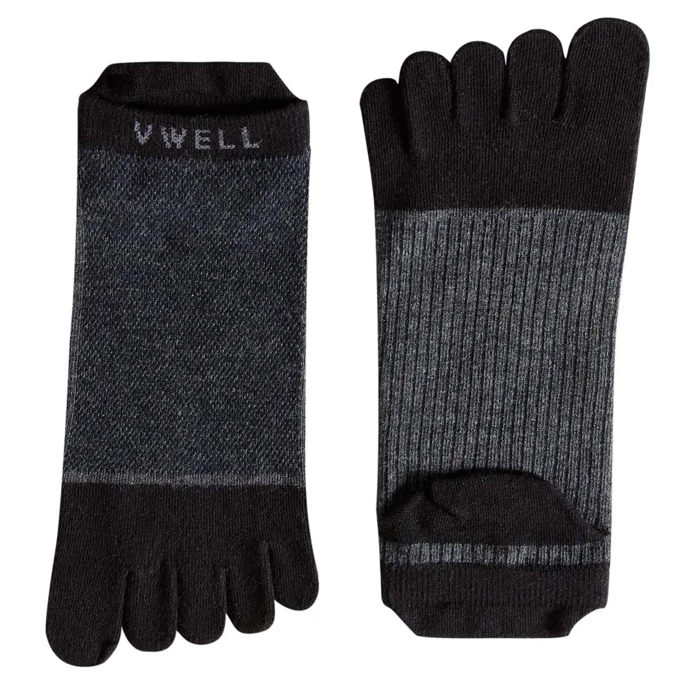 VWELL Cotton Toe Socks Five Finger Socks No Show Crew Athletic Running Socks 4 Pairs | Moisture Wicking & Soft Comfort - view 3