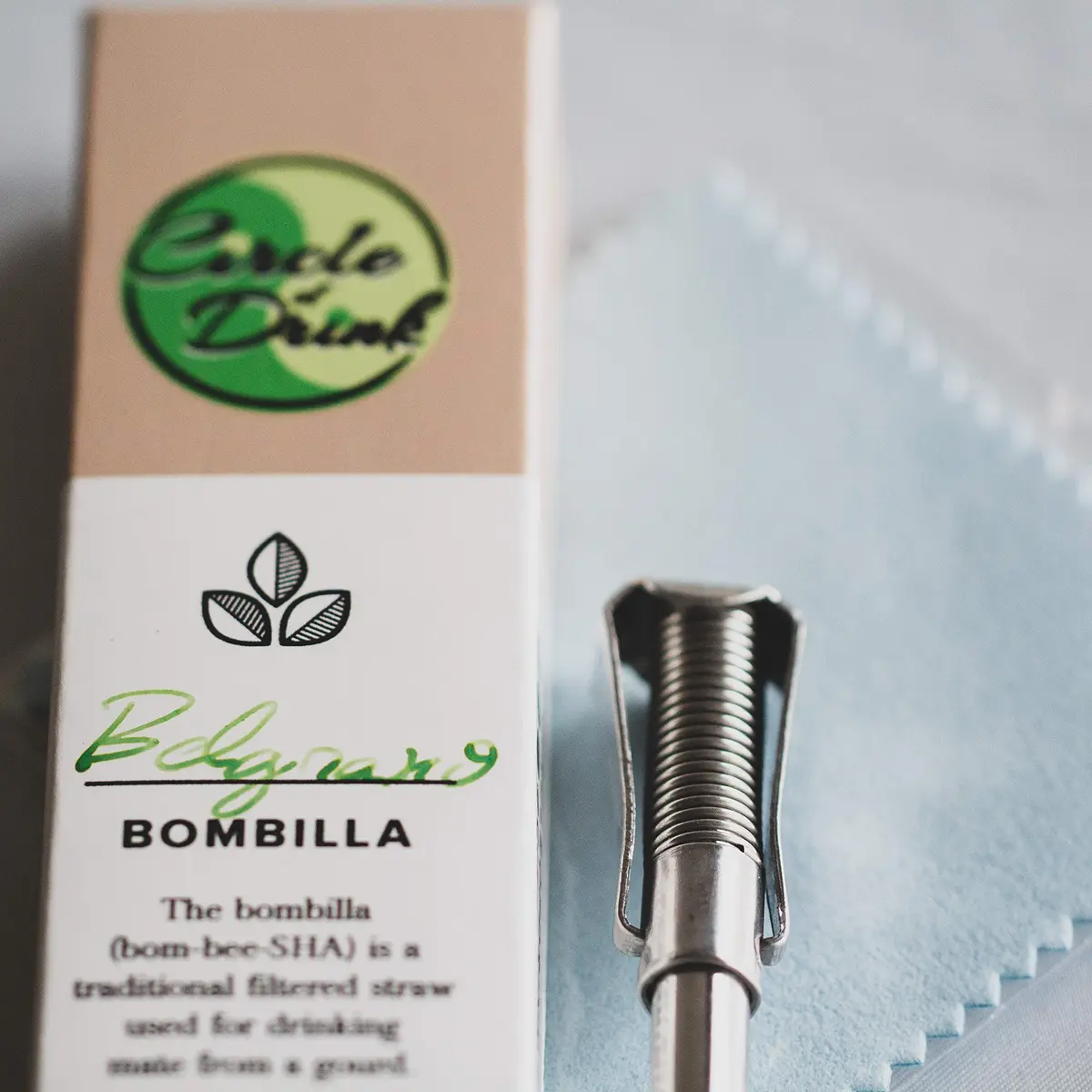 Circle of Drink Belgrano Stainless Steel Yerba Mate Bombilla 16cm | Filtered Tea Straw with Microfiber Cloth - view 6