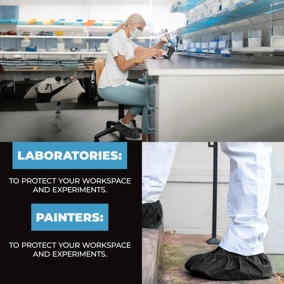 Blue Shoe Guys Reusable Waterproof Shoe Covers 4 Pack | Durable, Washable, Non-Slip for Men & Women (up to size 12) - view 7