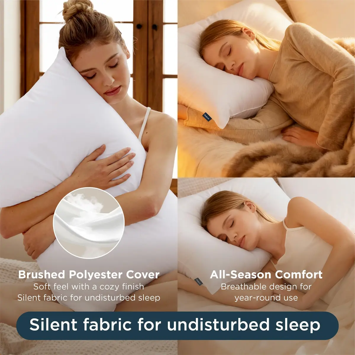 Bedsure Pillow Set of 2 | Hotel Quality, Supportive & Breathable, 20x26in, White - view 4