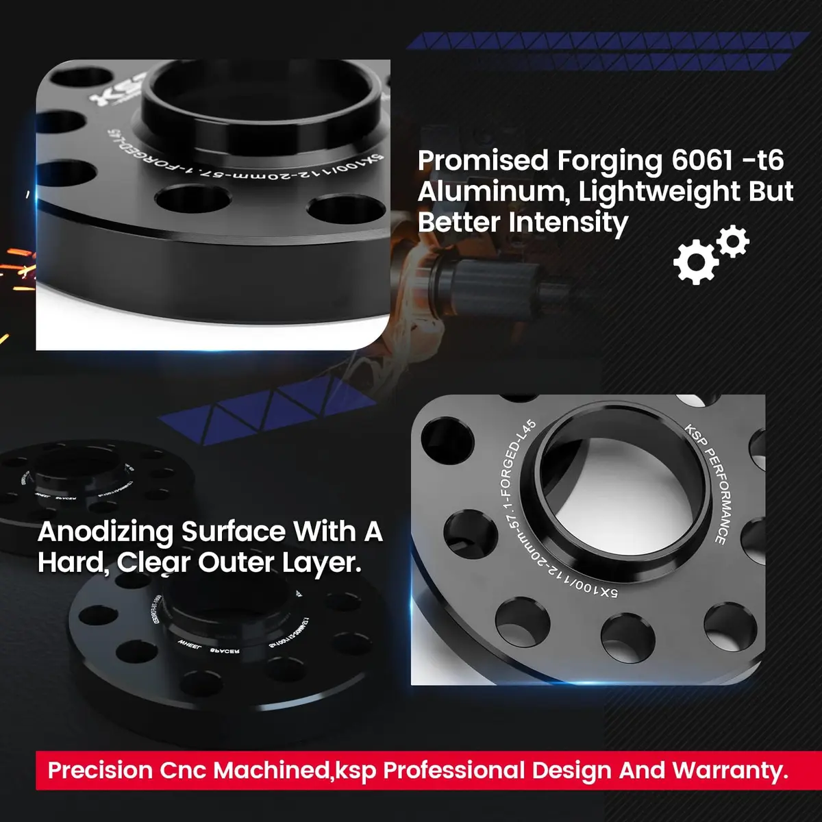 KSP 5X120mm Wheel Spacers 12.7mm Hubcentric Forged Aluminum for BMW 318i 328i 525i 7 Series | Improve Fit & Stance - view 5