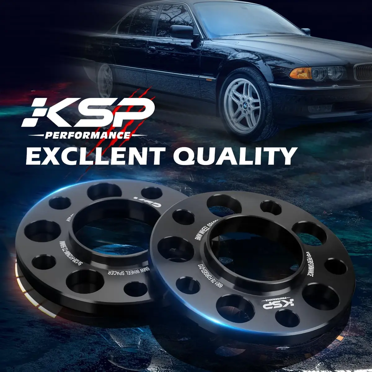 KSP 5X120mm Wheel Spacers 12.7mm Hubcentric Forged Aluminum for BMW 318i 328i 525i 7 Series | Improve Fit & Stance - view 6
