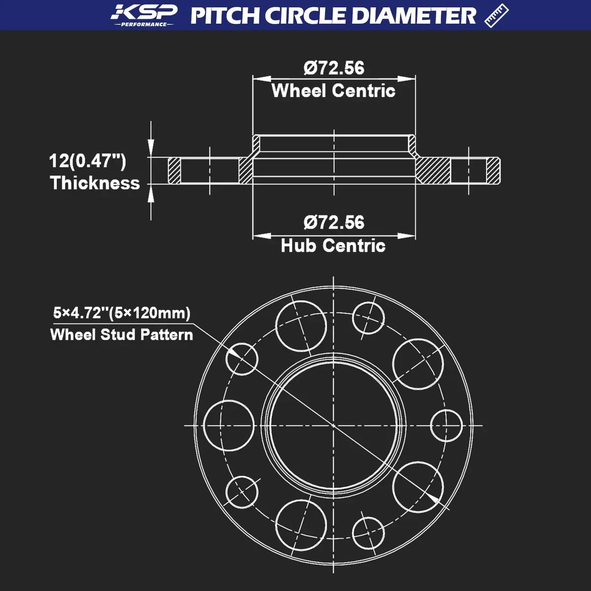 KSP 5X120mm Wheel Spacers 12.7mm Hubcentric Forged Aluminum for BMW 318i 328i 525i 7 Series | Improve Fit & Stance - view 3