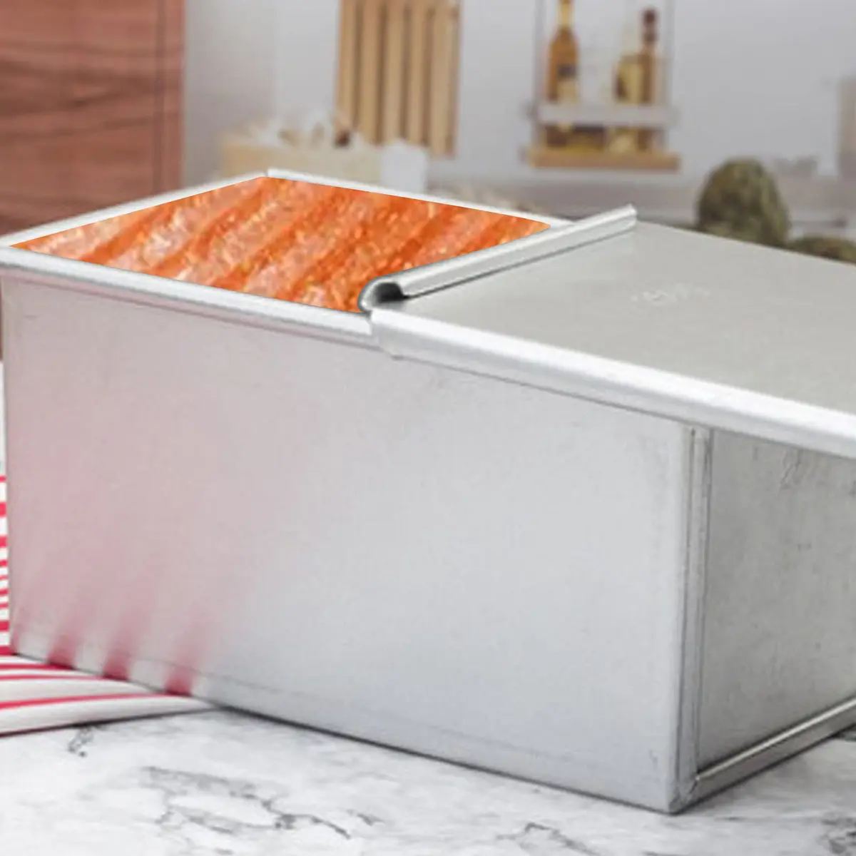 TA BEST Aluminum Steel Pullman Loaf Pan with Lid 10x3.93x4.4in Non-Stick Commercial Grade - view 6