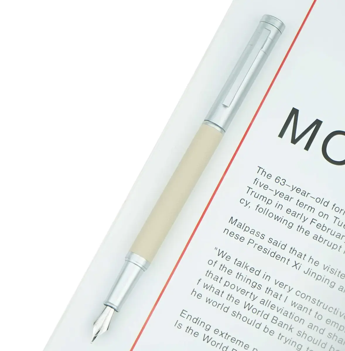 erofa Silver Birch Forest Fountain Pen Bent Nib 13.8cm (5.43in) | Smooth Ink Flow for Students & Professionals - main product image