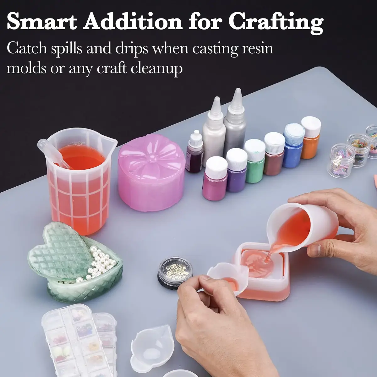 Gartful Oversize Translucent Silicone Mat 70cm x 50cm | Protects Surfaces from Crafts, Resin & Heat - view 4
