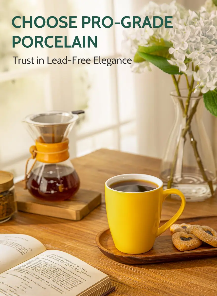 Sweese Porcelain Mug - 12 Ounce for Coffee, Tea, Cocoa & Mulled Drinks | Set of 6, Assorted Colors - view 4
