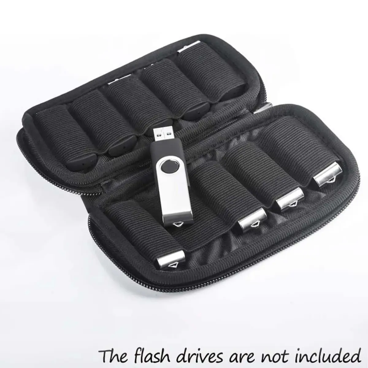 JBOS USB Flash Drive Holder Case with 10 Slots | Blue Neoprene Organizer - view 3