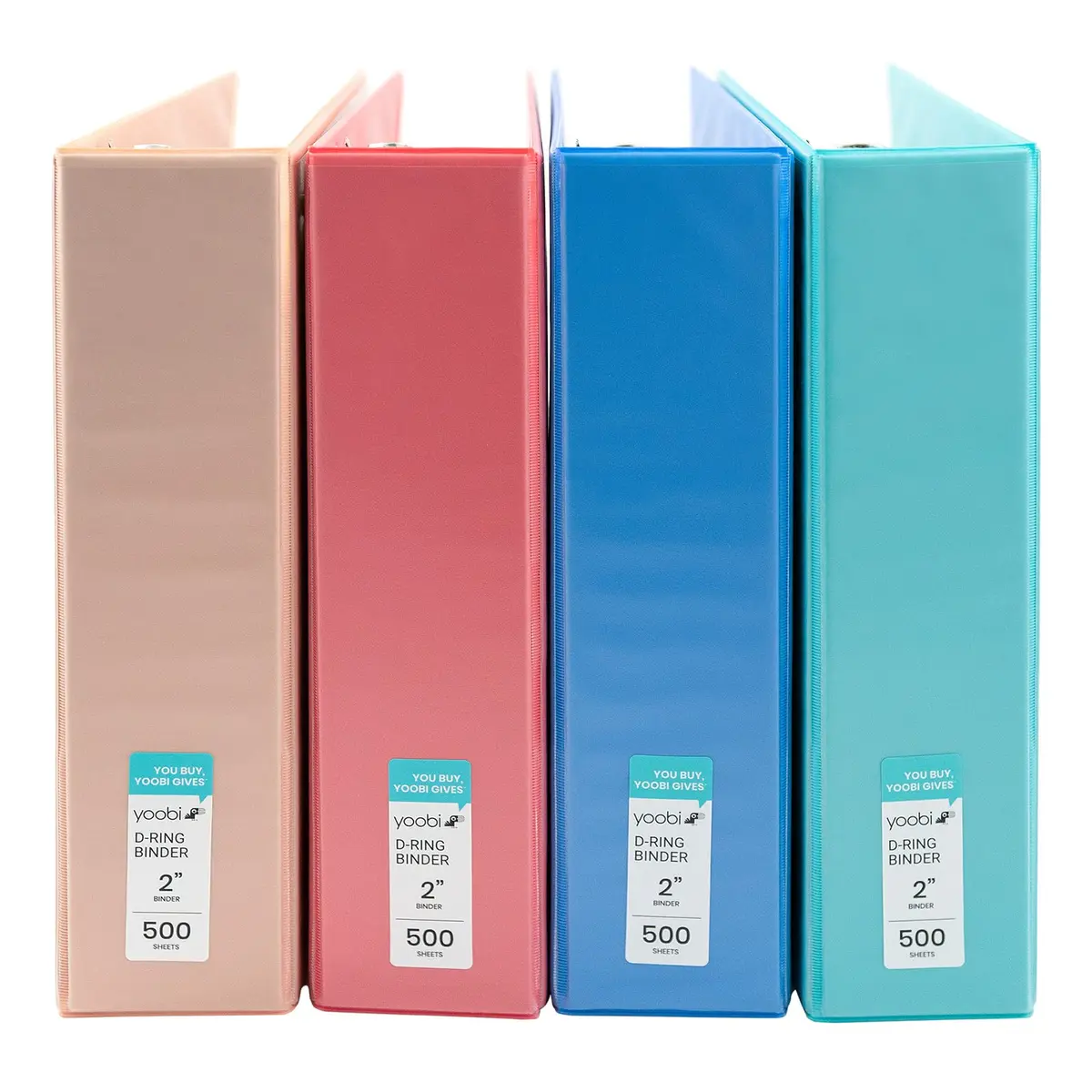 Yoobi 2 Inch 3-Ring Binders, 2 Pockets, PVC-Free, 500 Sheets | Stylish Office & School Organizer - main product image