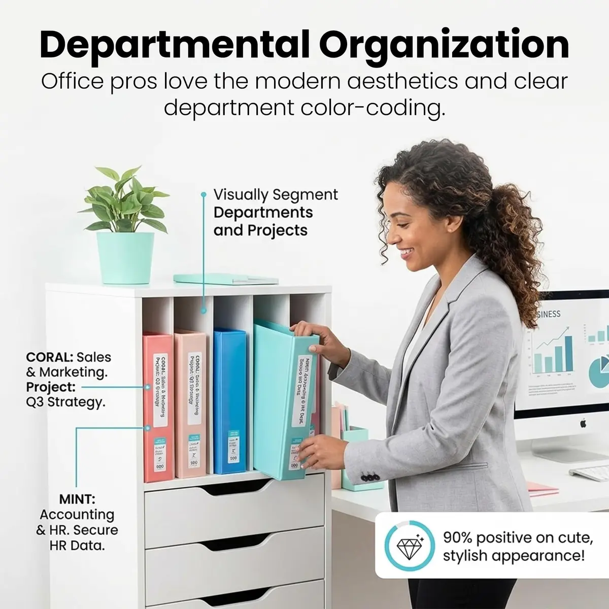 Yoobi 2 Inch 3-Ring Binders, 2 Pockets, PVC-Free, 500 Sheets | Stylish Office & School Organizer - view 7