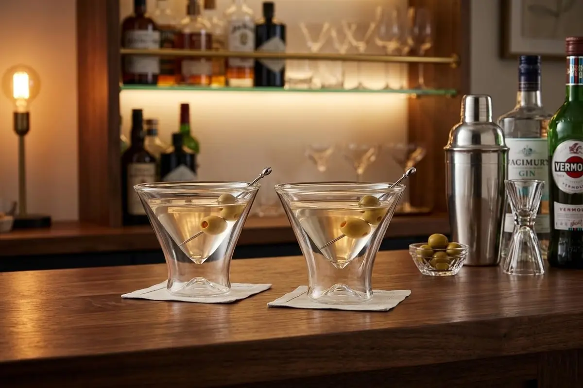 Outset Double Wall Martini Glasses Set of 2, 133ml (4.5 Fl Oz) | Insulated Borosilicate Glassware - view 4