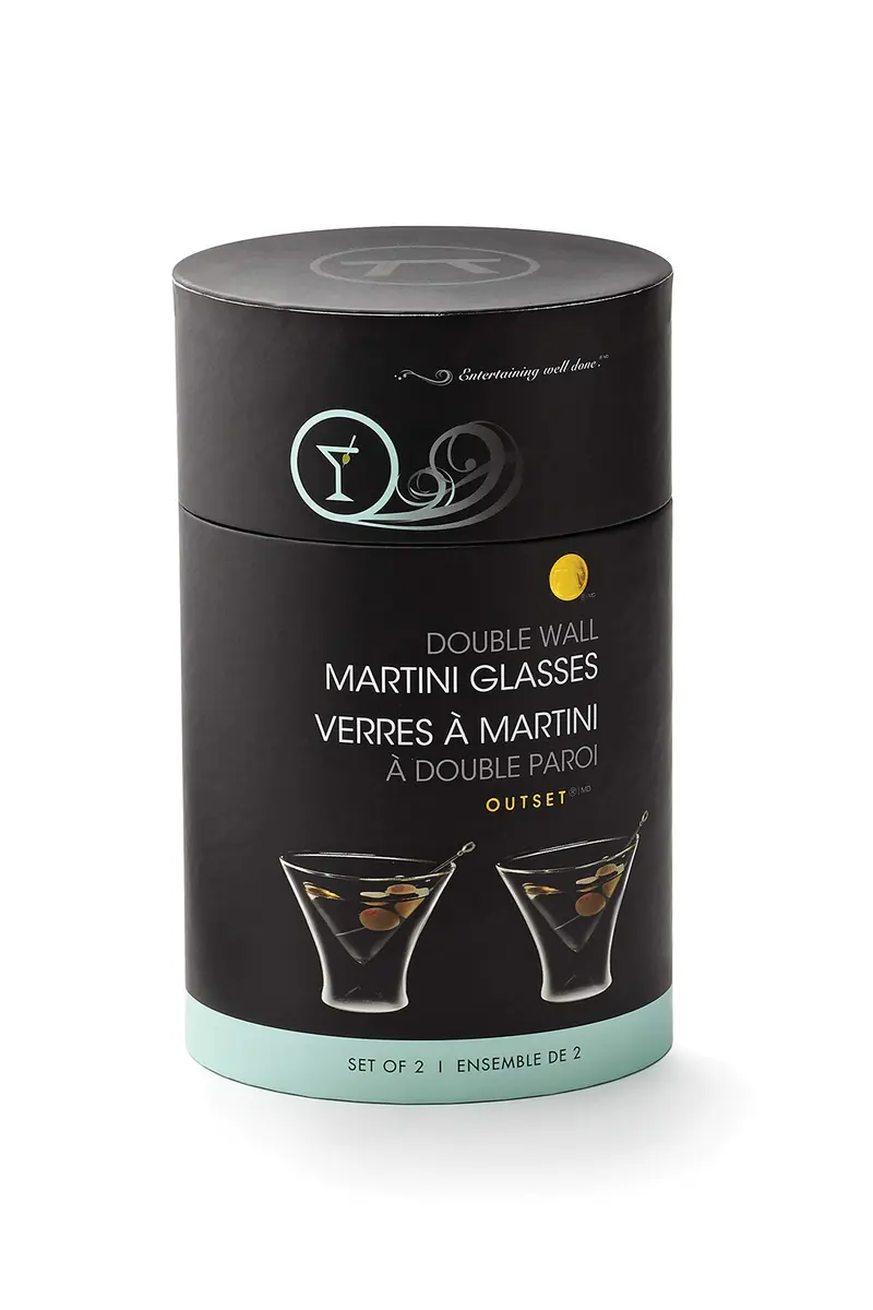 Outset Double Wall Martini Glasses Set of 2, 133ml (4.5 Fl Oz) | Insulated Borosilicate Glassware - view 8