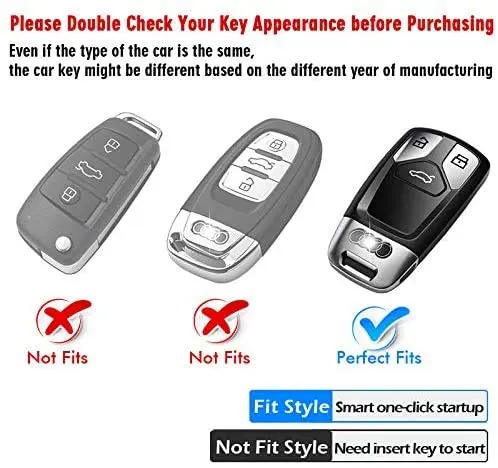 Tukellen for Audi Key Fob Cover with Keychain | Soft TPU Protector Compatible with Audi A4 Q7 TT A3 A6 R8 (Red) - view 2