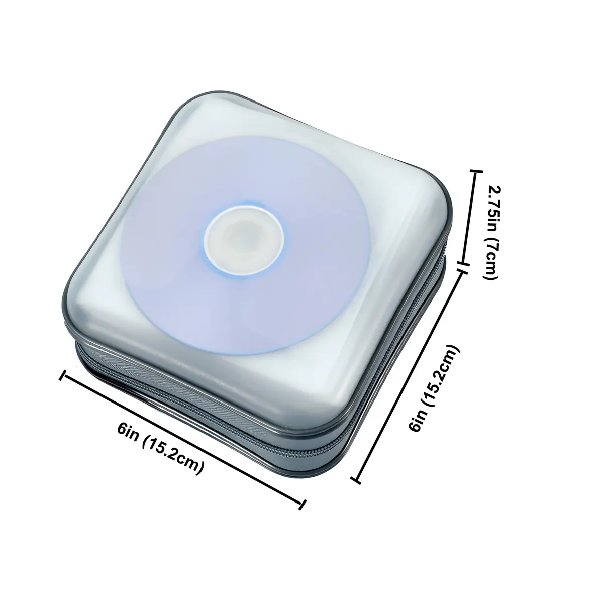 Penxina 40 Capacity CD DVD Case Wallet Holder Portable Disc VCD Heavy Duty Binder Storage Organizer White | Lightweight & Durable - view 6
