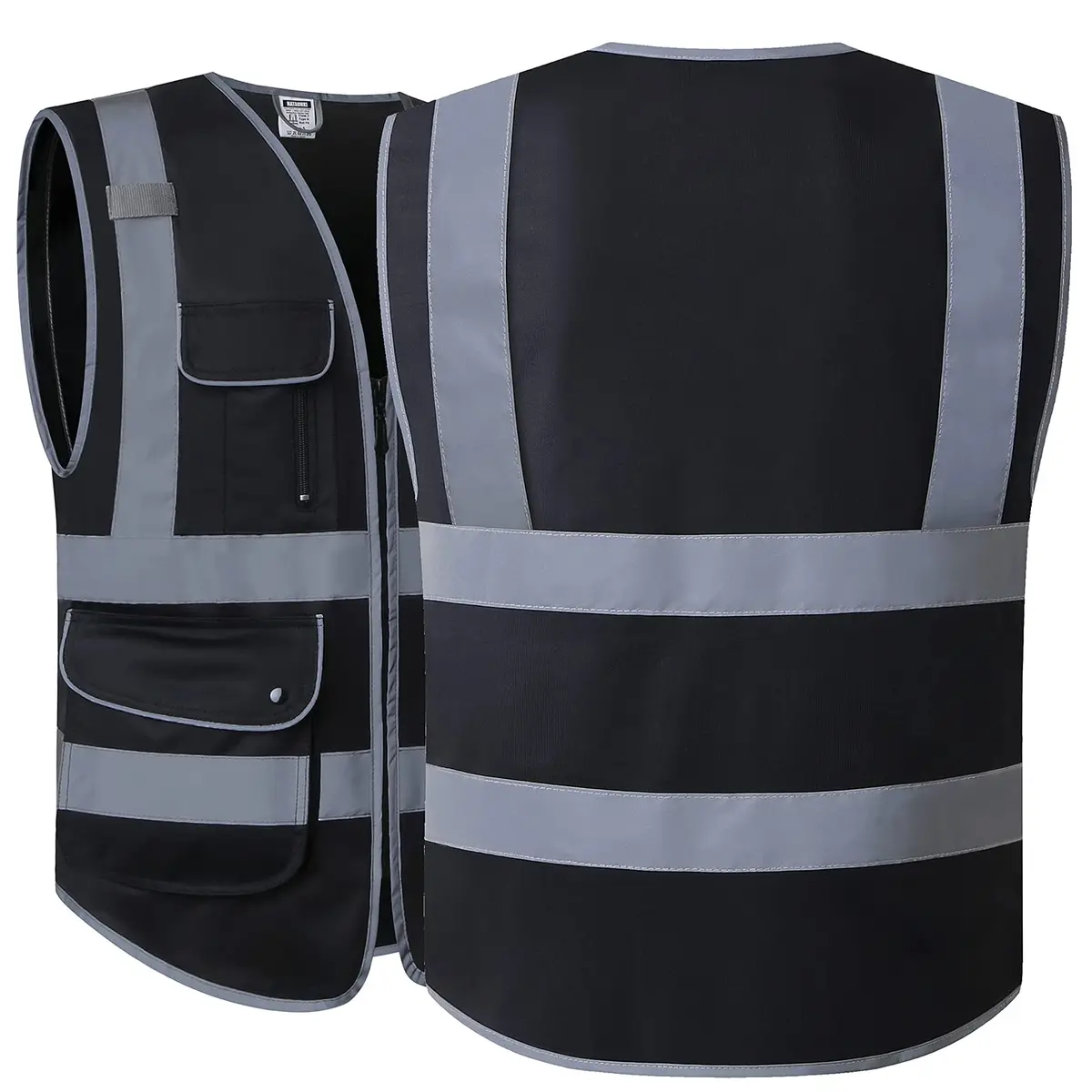 HATAUNKI Reflective Safety Vest for Men Women Mesh High Visibility Vest with 9 Pockets and Front Zipper Meets ANSI/ISEA Standards - view 4