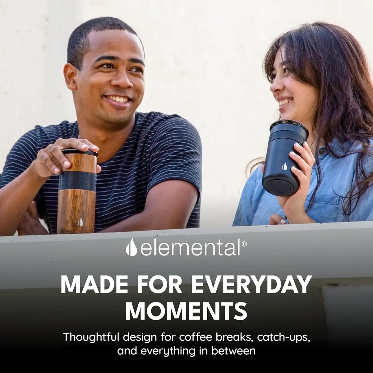 Elemental Artisan 16oz Triple-Wall Insulated Coffee Tumbler w/Ceramic Lid | Keeps Drinks Hot 6 Hrs, Cold 18 Hrs - view 5