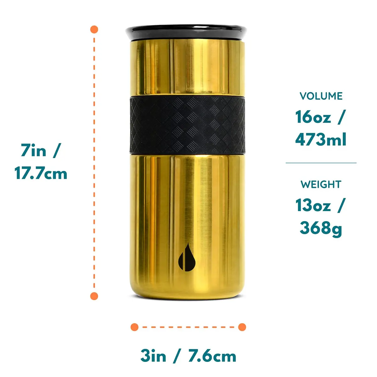 Elemental Artisan 16oz Triple-Wall Insulated Coffee Tumbler w/Ceramic Lid | Keeps Drinks Hot 6 Hrs, Cold 18 Hrs - view 4
