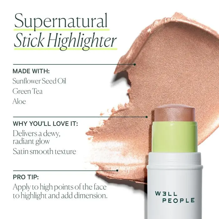 Well People Supernatural Stick Highlighter, Golden Glow | Hydrating, Multi-Use, Organic - view 5