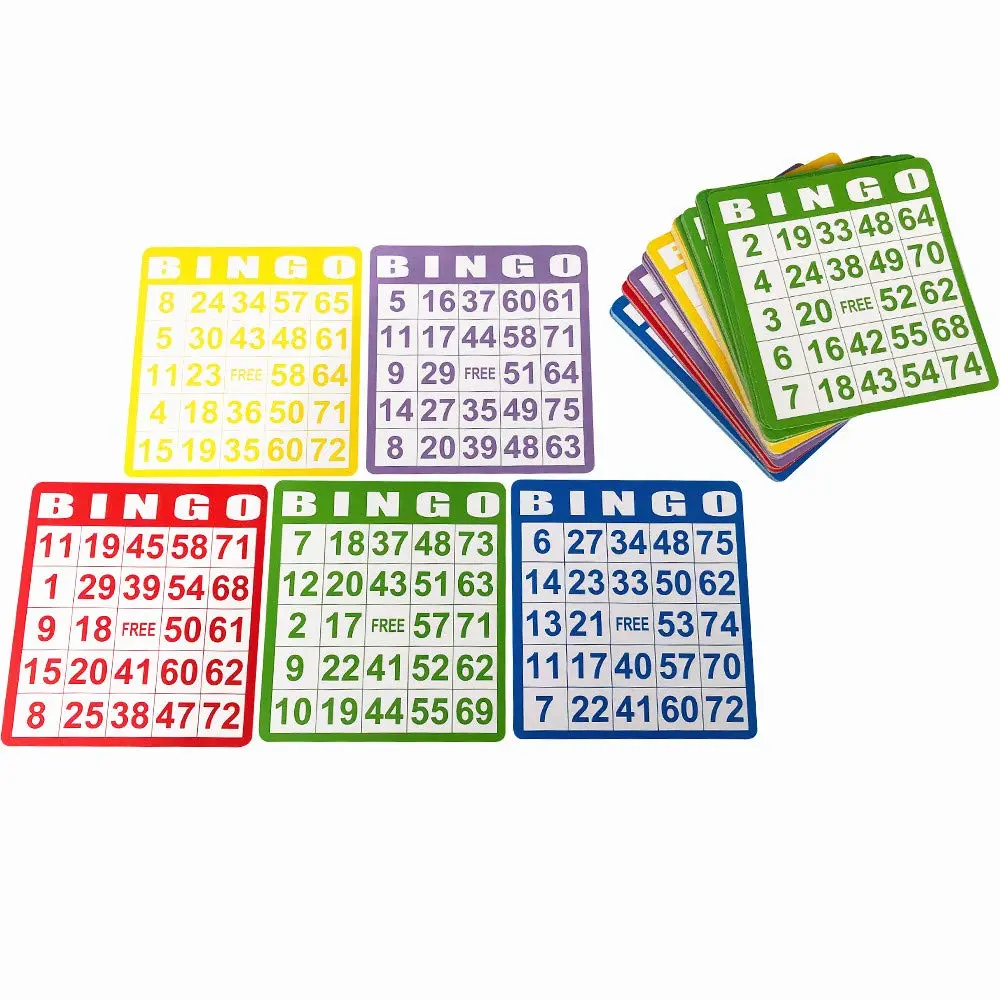 Yuanhe 100 Bingo Game Cards - 5.2x4.7in (13.2x12cm) | Reusable Cardboard for Parties - view 3