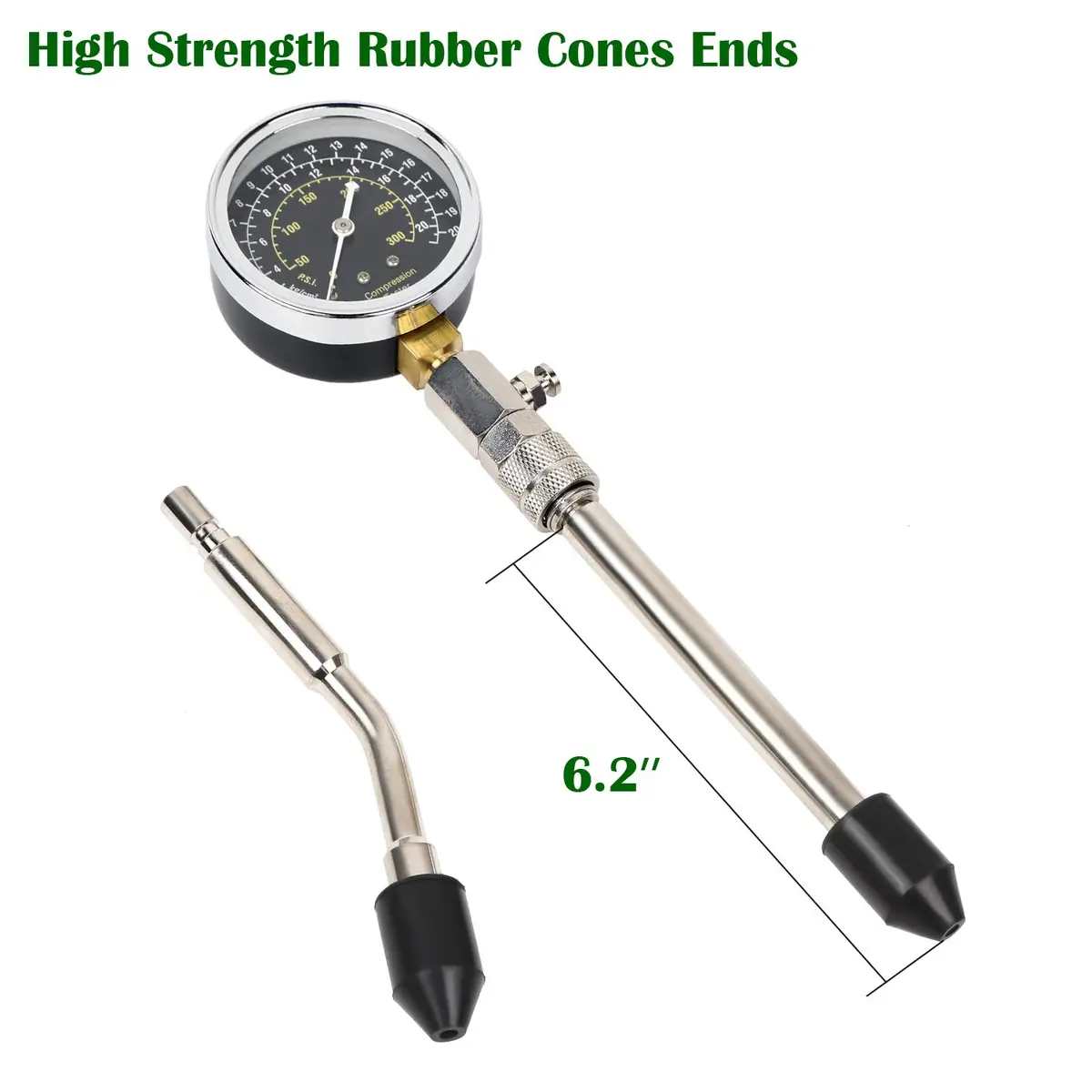 BETOOLL 8pcs Petrol Engine Cylinder Compression Tester Kit | Durable Brass Adapters & Triple Range Gauge - view 3