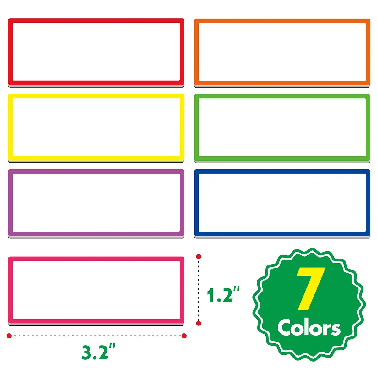 SpriteGru Magnetic Name Tag Labels 42 pcs | Bright Colors for Whiteboards & Chores - view 2