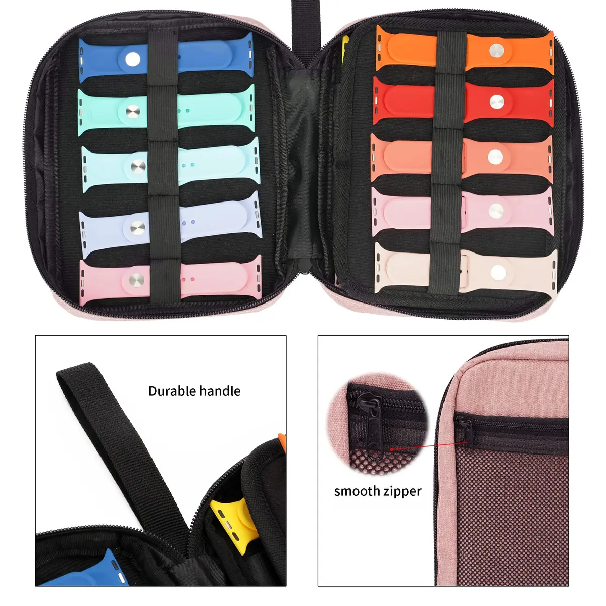 PACMAXI 20 Watch Bands Storage Carrying Case | Compact, Expandable & Portable Organizer for Watches - view 2