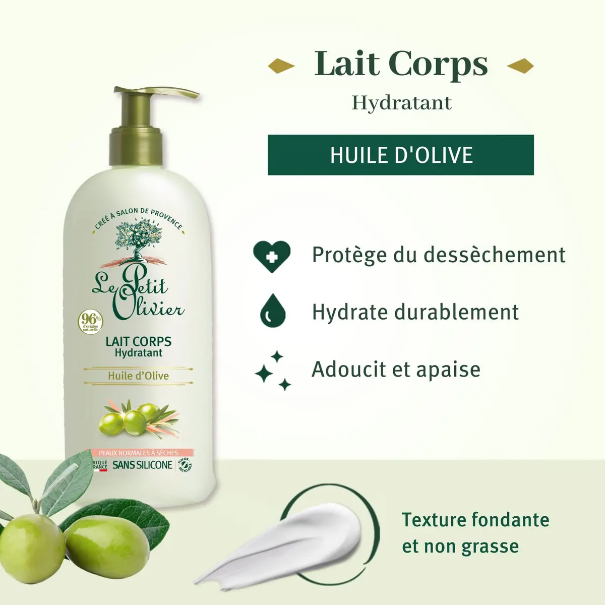 Le Petit Olivier Body Lotion Moisturizing - Olive Oil - Light, Non-Greasy Texture - Enriched With Glycerin - 8.4 Fl Oz | Soft, Silky Skin - view 2