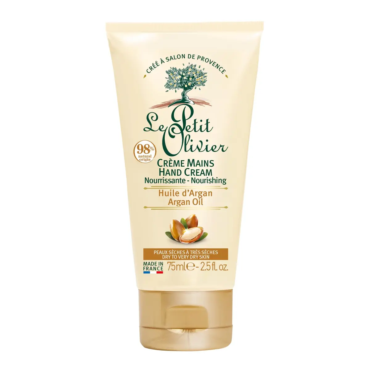 Le Petit Olivier Hand Cream - Nourishing with Argan Oil - Softens & Protects Hands - Silicone Free - 2.5 Oz - main product image