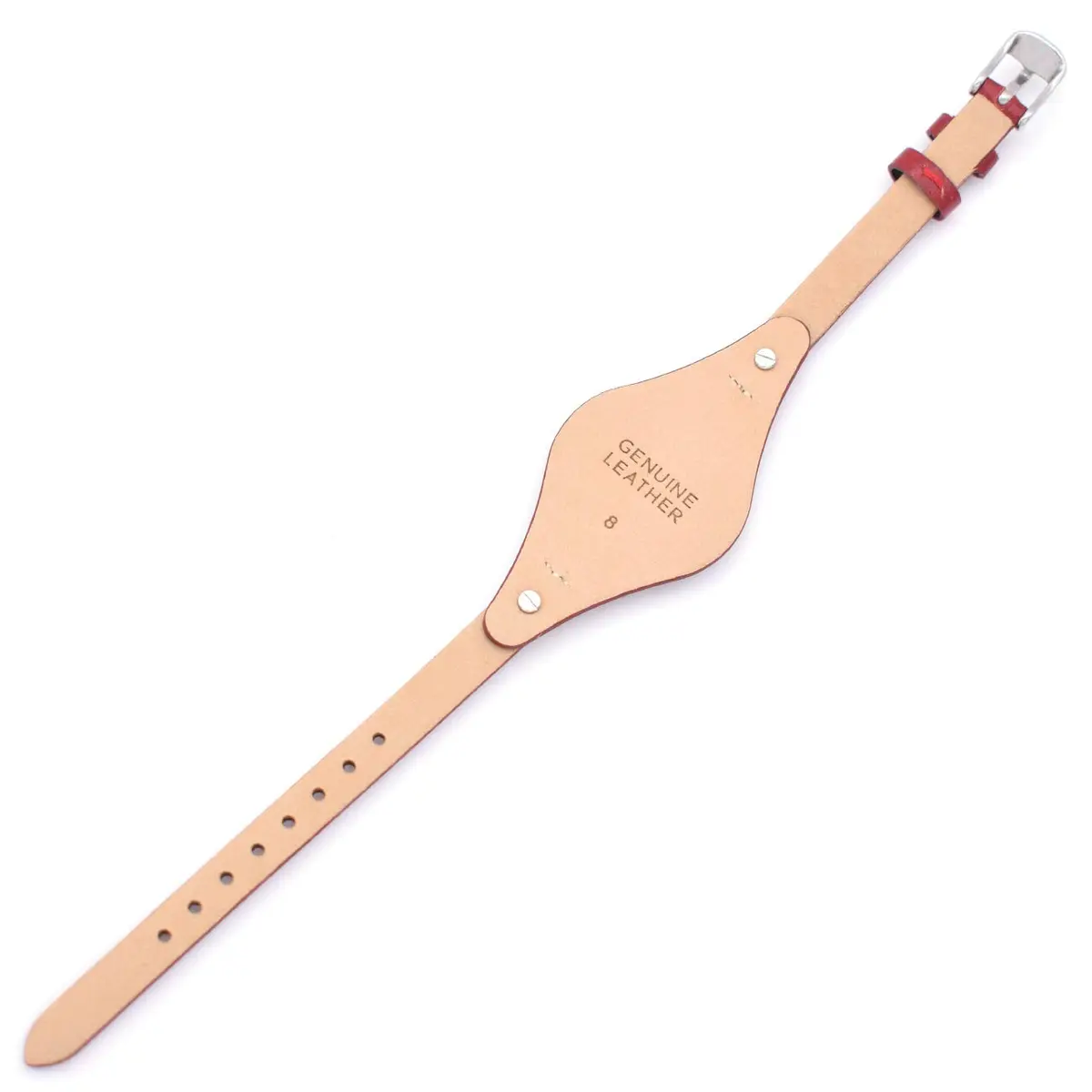 bullish Red Genuine Leather Watch Strap for Fossil Watches | 8mm Width - view 3