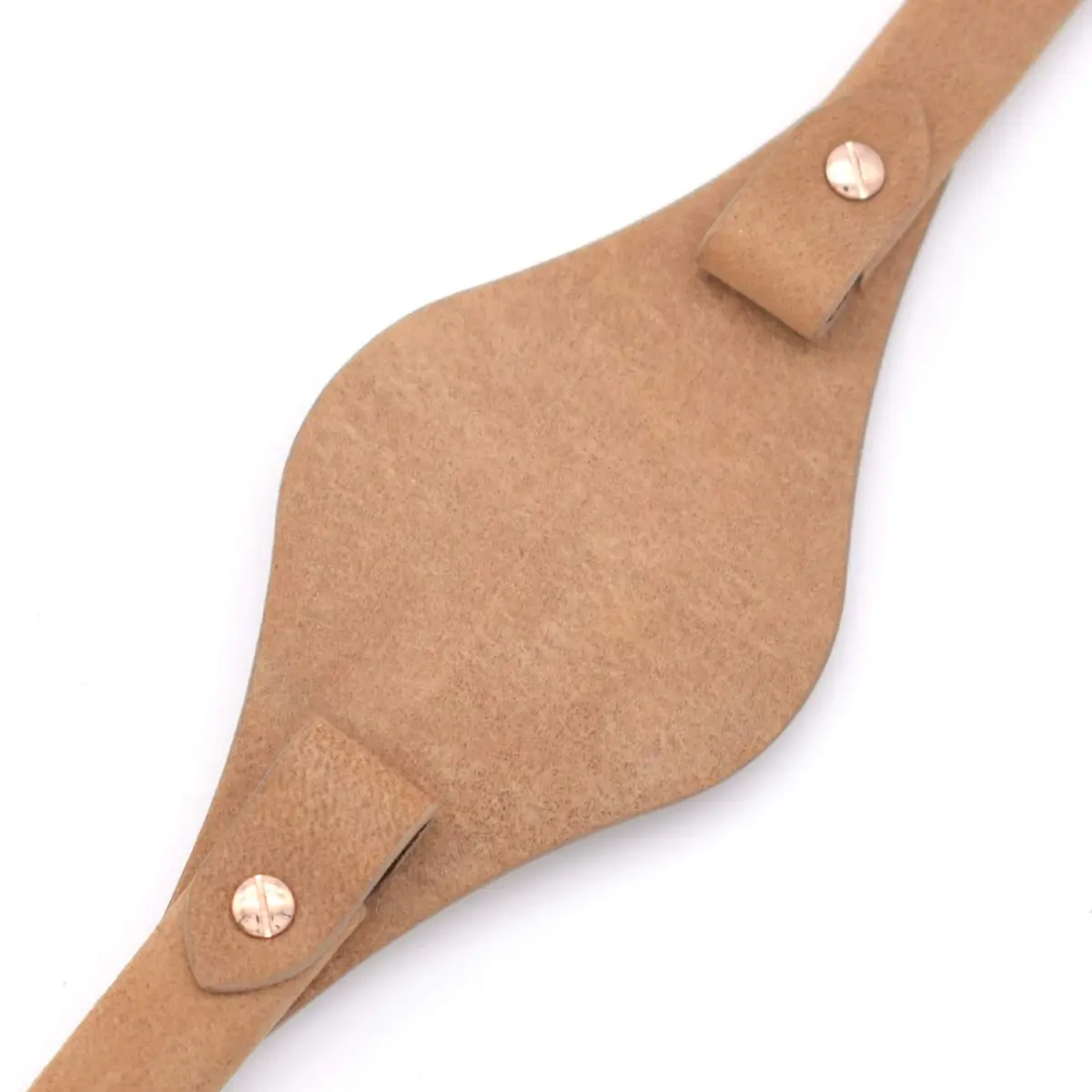 bullish 8mm Genuine Leather Watch Strap Replacement for Fossil Watches, 210mm (8.27 in) | Beige Genuine Cowhide Leather with Stainless Steel Buckle - view 2