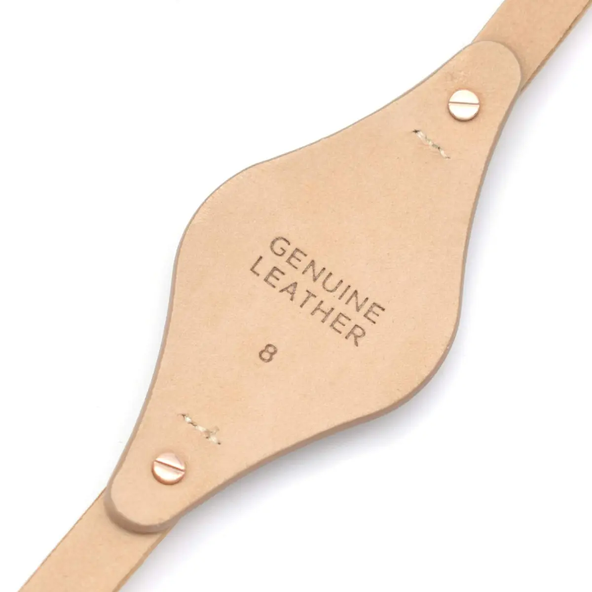 bullish 8mm Genuine Leather Watch Strap Replacement for Fossil Watches, 210mm (8.27 in) | Beige Genuine Cowhide Leather with Stainless Steel Buckle - view 4