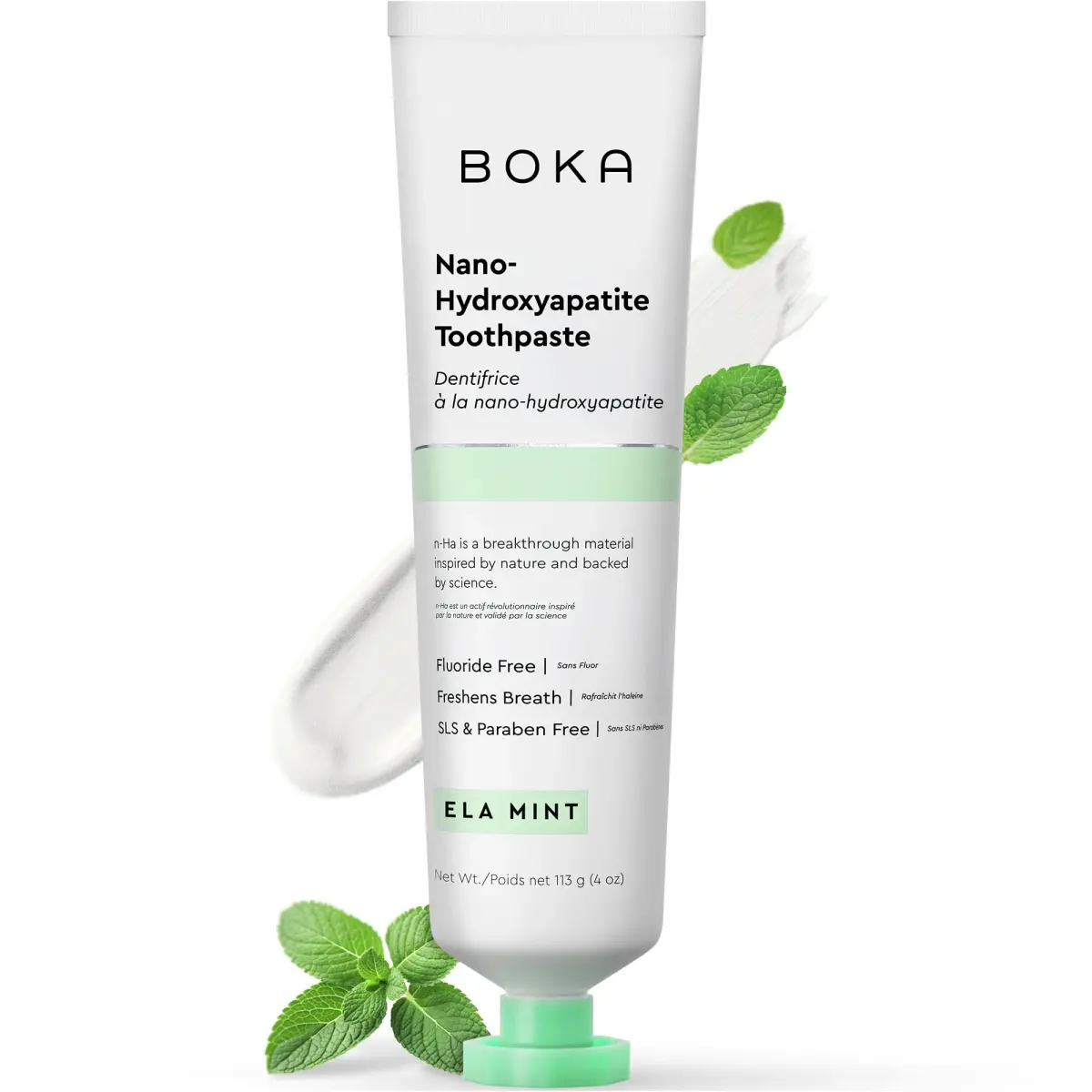 Boka Ela Mint Toothpaste - Fluoride Free with Nano Hydroxyapatite, 118 ml (4 Fl Oz) - main product image